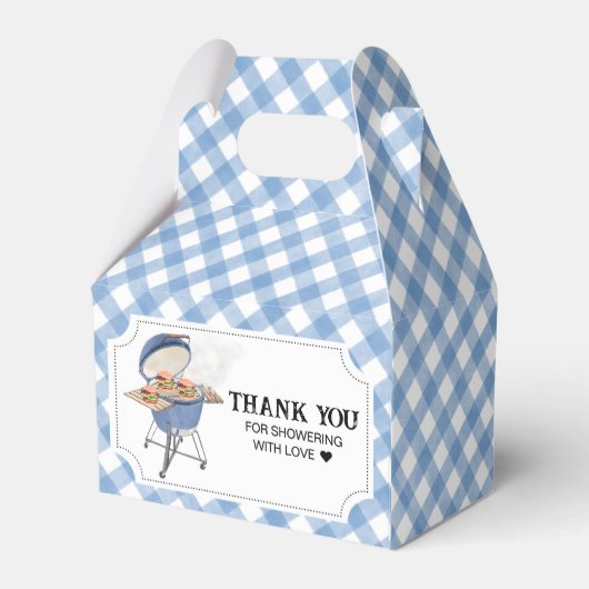 Blue Burger BBQ Baby shower Bedankdoosjes (Achterkant)