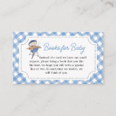 Blue Burger BBQ Baby shower Boeken voor Baby Informatiekaartje (Voorkant)
