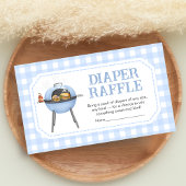 Blue Burger BBQ Baby Shower Diaper Raffle Informatiekaartje