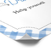 Blue Burger BBQ Baby shower Drinken Poster (Hoek)