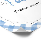 Blue Burger BBQ Baby shower Eten Poster (Hoek)