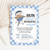 Blue Burger BBQ Baby shower Kaart