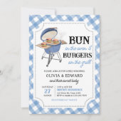 Blue Burger BBQ Baby shower Kaart (Voorkant)