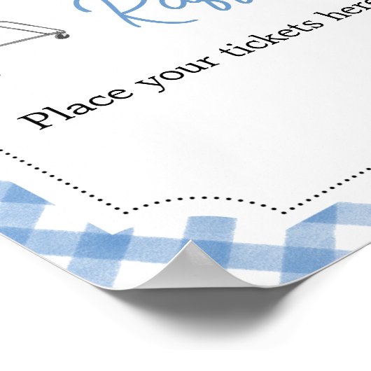 Blue Burger BBQ Baby shower Luier Raffle Poster (Hoek)