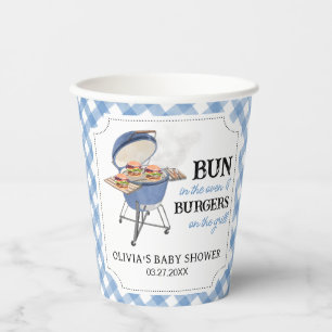 Blue Burger BBQ Baby shower Papieren Bekers