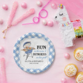 Blue Burger BBQ Baby shower Papieren Bordje (Feest)