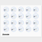 Blue Burger BBQ Baby Shower Ronde Sticker (Vel)