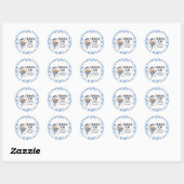 Blue Burger BBQ Baby shower Ronde Sticker (Vel)
