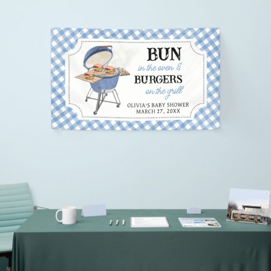 Blue Burger BBQ Baby shower Spandoek (Beurs)