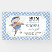 Blue Burger BBQ Baby shower Spandoek (Horizontaal)