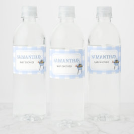 Blue Burger BBQ Baby Shower Waterfles Etiket