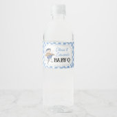 Blue Burger BBQ Baby shower Waterfles Etiket (Voorkant)