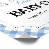 Blue Burger BBQ Baby shower Welkomstbord Poster (Hoek)