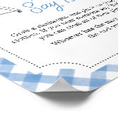 Blue Burger BBQ Baby shower Zeg niet Baby Poster (Hoek)