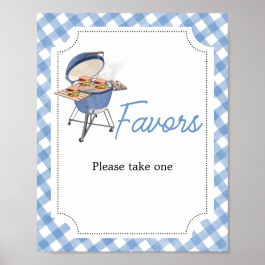 Blue Burger BBQ-gunsten Poster (Voorkant)