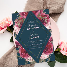 Blue Burgundy Blush Pink Beauful Floral Wedding