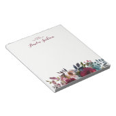 Blue Burgundy Floral - Aangepaste schrijfbenodigdh Notitieblok (Schuin)