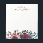 Blue Burgundy Floral - Aangepaste schrijfbenodigdh Notitieblok<br><div class="desc">Meer  notebooks in de Little Bayleigh Store!</div>