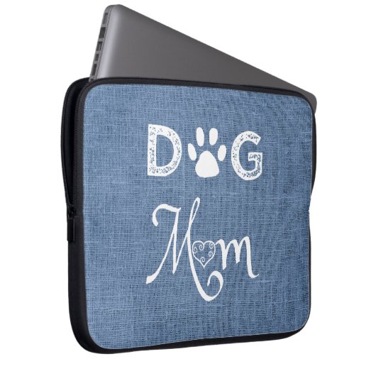 Blue Burlap Dog-laptophoes Laptop Sleeve (Voorkant Rechts)