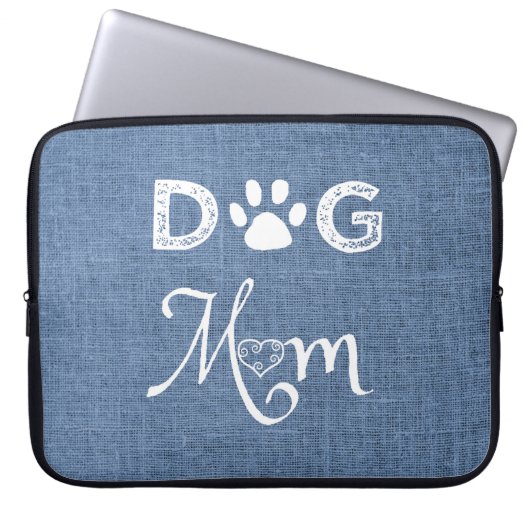 Blue Burlap Dog-laptophoes Laptop Sleeve (Voorkant)