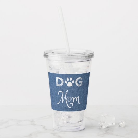 Blue Burlap Dog Ma Acryltumbler Acryl Drinkbeker (Voorkant ijs)