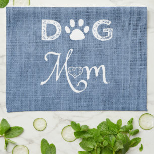 Blue Burlap Dog Ma Kitchen Towel Theedoek
