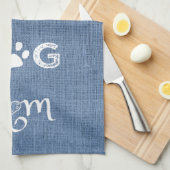 Blue Burlap Dog Ma Kitchen Towel Theedoek (Quarter Fold)
