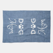 Blue Burlap Dog Ma Kitchen Towel Theedoek (Horizontaal)