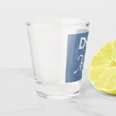 Blue Burlap Dog Ma Shot glass Glas (Links)