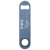 Blue Burlap Dog Ma Steel Bottle Open Speed Flessenopener (Voorkant)