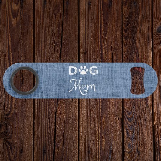 Blue Burlap Dog Ma Steel Bottle Open Speed Flessenopener