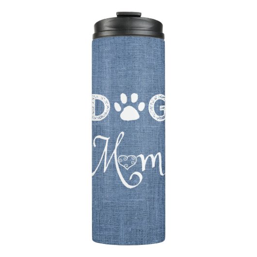 Blue Burlap Dog Ma Thermal Tumbler Thermosbeker (Voorkant)