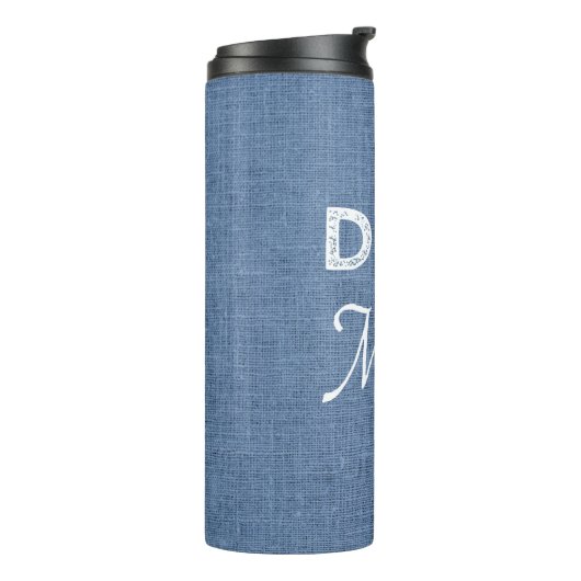 Blue Burlap Dog Ma Thermal Tumbler Thermosbeker (Gedraaid links)