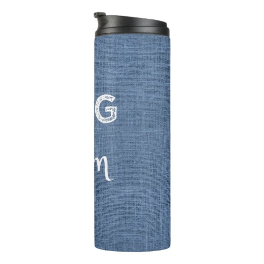 Blue Burlap Dog Ma Thermal Tumbler Thermosbeker (Geroteerd rechts)