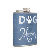 Blue Burlap Dog Mam Flask Heupfles (Rechts)