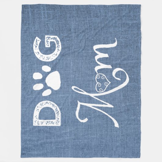Blue Burlap Dog Mam Fleece Blanket (Voorkant)