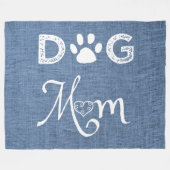 Blue Burlap Dog Mam Fleece Blanket (Voorkant (Horizontaal))