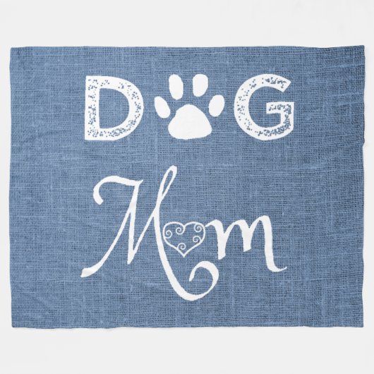 Blue Burlap Dog Mam Fleece Blanket (Voorkant (Horizontaal))