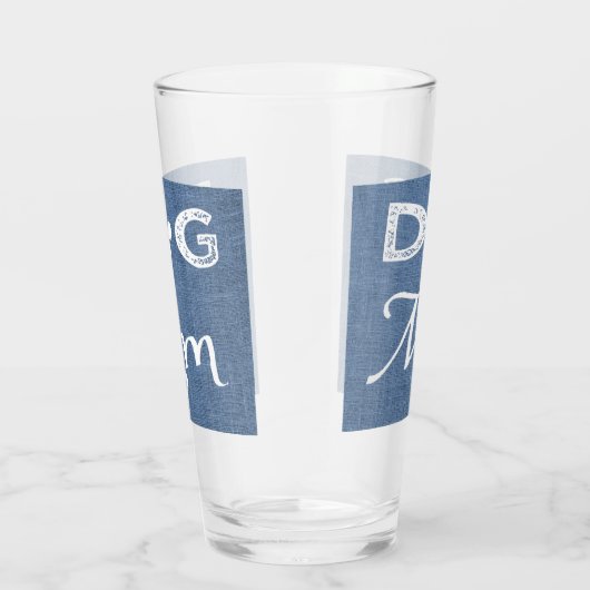 Blue Burlap Dog Mam Glass Cup Glas (Rechts)