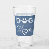 Blue Burlap Dog Mam Glass Cup Glas (Voorkant)