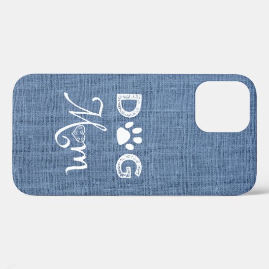 Blue Burlap Dog mam iPhone Case (Achterkant (horizontaal))