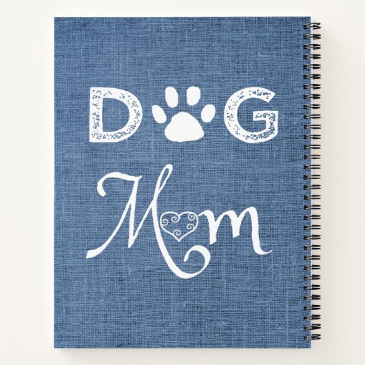 Blue Burlap Dog mama Notitieboek (Achterkant)