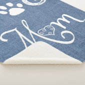 Blue Burlap Dog mama Sherpa Blanket Sherpa Deken (3/4)