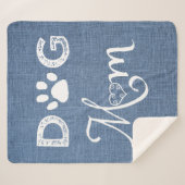 Blue Burlap Dog mama Sherpa Blanket Sherpa Deken (Voorkant (horizontaal))