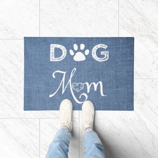 Blue Burlap Dog Mat (Binnen)
