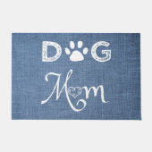 Blue Burlap Dog Mat (Voorkant)