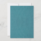 Blue Burlap Rustic Wedding Invitations Kaart (Achterkant)