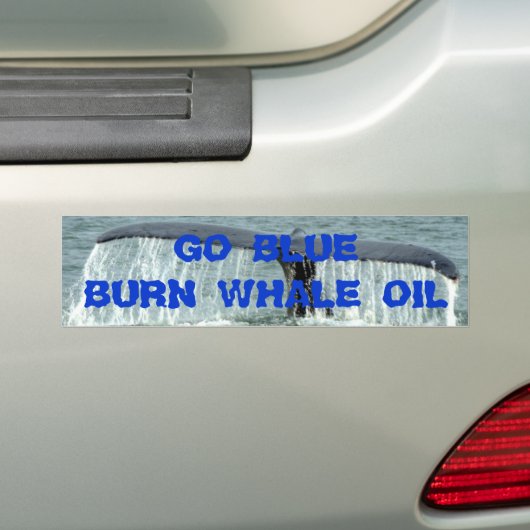 BLUE BURN WHALE OLIE BUMPERSTICKER (Op auto)