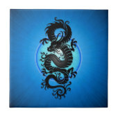Blue Burst Chinese Dragon Tegeltje (Voorkant)