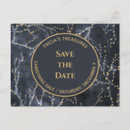 Blue Business Holiday Event Save the Date Briefkaa Feestdagenkaart